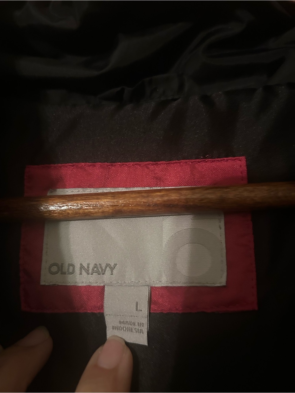 Old Navy Black Jacket with Red Label Accent - Picture 2 of 4